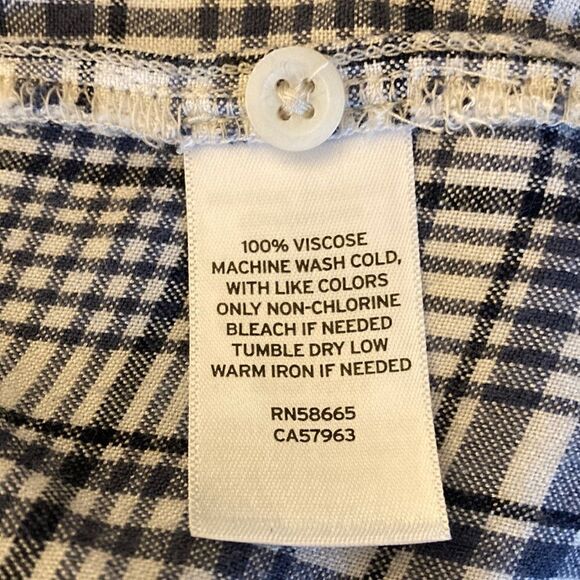 Treasure & Bond Plus Size NWOT Short Sleeve Button Down Navy Plaid Blouse. Sz 2X - Picture 7 of 7